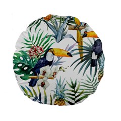 Tropical Flowers Standard 15  Premium Round Cushions by goljakoff