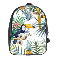 Tropical Flowers School Bag (xl) by goljakoff