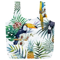 Tropical Flowers Full Print Recycle Bag (xxl) by goljakoff