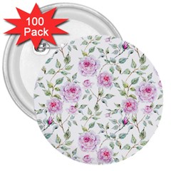 Rose Flowers 3  Buttons (100 Pack)  by goljakoff