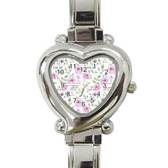 Rose Flowers Heart Italian Charm Watch by goljakoff