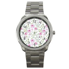 Rose Flowers Sport Metal Watch by goljakoff