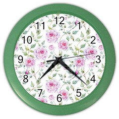 Rose Flowers Color Wall Clock by goljakoff