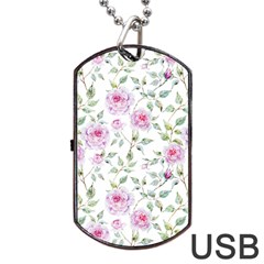 Rose Flowers Dog Tag Usb Flash (two Sides) by goljakoff