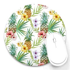 Tropical Pineapples Round Mousepads by goljakoff