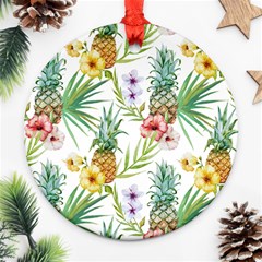 Tropical Pineapples Ornament (round) by goljakoff