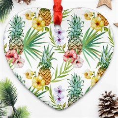 Tropical Pineapples Ornament (heart) by goljakoff