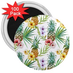 Tropical Pineapples 3  Magnets (100 Pack) by goljakoff