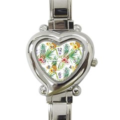 Tropical Pineapples Heart Italian Charm Watch by goljakoff