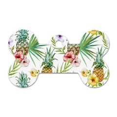 Tropical Pineapples Dog Tag Bone (one Side) by goljakoff