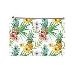 Tropical Pineapples Cosmetic Bag (large) by goljakoff