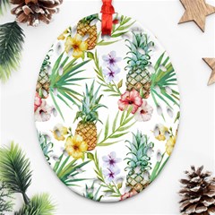 Tropical Pineapples Ornament (oval Filigree) by goljakoff