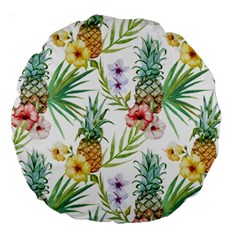 Tropical Pineapples Large 18  Premium Round Cushions by goljakoff