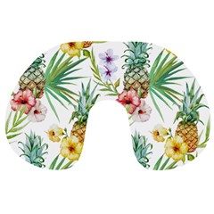 Tropical Pineapples Travel Neck Pillow by goljakoff