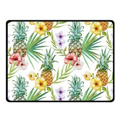 Tropical Pineapples Double Sided Fleece Blanket (small)  by goljakoff