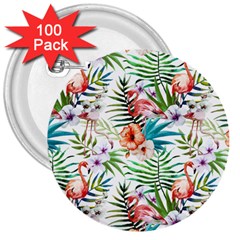 Tropical Flamingo 3  Buttons (100 Pack)  by goljakoff