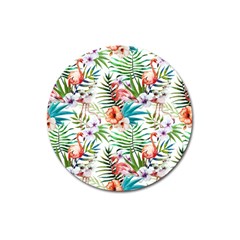 Tropical Flamingo Magnet 3  (round) by goljakoff