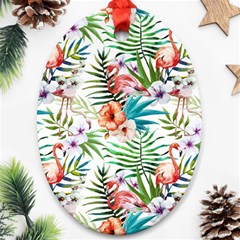 Tropical Flamingo Oval Ornament (two Sides) by goljakoff