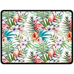 Tropical Flamingo Fleece Blanket (large)  by goljakoff