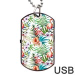 Tropical flamingo Dog Tag USB Flash (Two Sides) Front