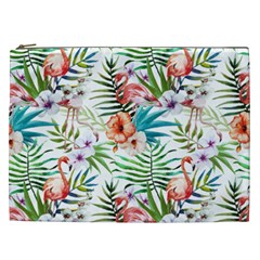 Tropical Flamingo Cosmetic Bag (xxl) by goljakoff