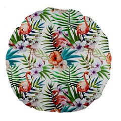 Tropical Flamingo Large 18  Premium Round Cushions by goljakoff