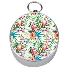 Tropical Flamingo Silver Compasses by goljakoff