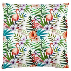 Tropical Flamingo Large Flano Cushion Case (one Side) by goljakoff