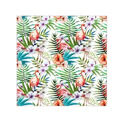 Tropical Flamingo Small Satin Scarf (square) by goljakoff