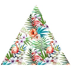 Tropical Flamingo Wooden Puzzle Triangle by goljakoff