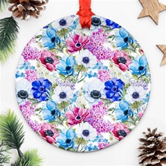 Purple Flowers Ornament (round) by goljakoff