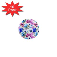 Purple Flowers 1  Mini Magnet (10 Pack)  by goljakoff