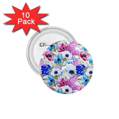 Purple Flowers 1 75  Buttons (10 Pack) by goljakoff