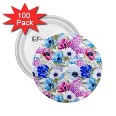 Purple Flowers 2 25  Buttons (100 Pack)  by goljakoff