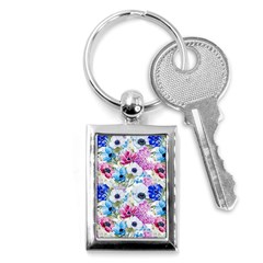 Purple Flowers Key Chain (rectangle) by goljakoff