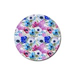 Purple flowers Rubber Coaster (Round)  Front