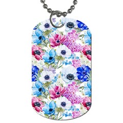 Purple Flowers Dog Tag (one Side) by goljakoff