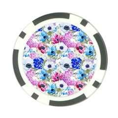 Purple Flowers Poker Chip Card Guard by goljakoff