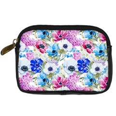 Purple Flowers Digital Camera Leather Case by goljakoff