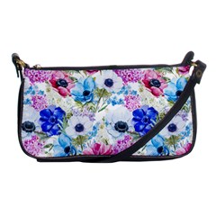 Purple Flowers Shoulder Clutch Bag by goljakoff