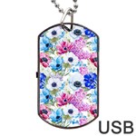 Purple flowers Dog Tag USB Flash (Two Sides) Front