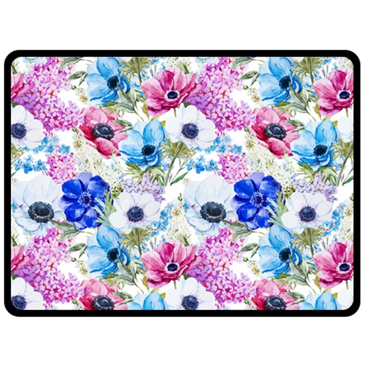 Purple flowers Double Sided Fleece Blanket (Large) 