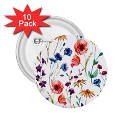 Flowers 2.25  Buttons (10 pack) 