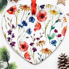 Flowers Heart Ornament (two Sides) by goljakoff