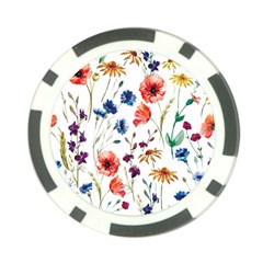 Flowers Poker Chip Card Guard