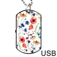 Flowers Dog Tag Usb Flash (two Sides) by goljakoff