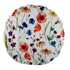 Flowers Large 18  Premium Round Cushions by goljakoff