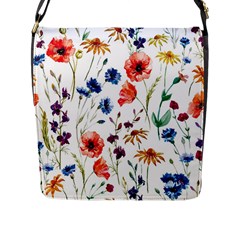 Flowers Flap Closure Messenger Bag (l) by goljakoff