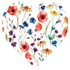 Flowers Wooden Puzzle Heart