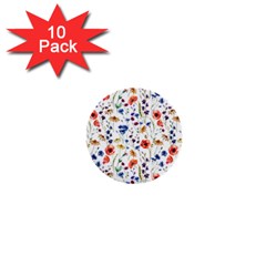 Flowers Pattern 1  Mini Buttons (10 Pack)  by goljakoff